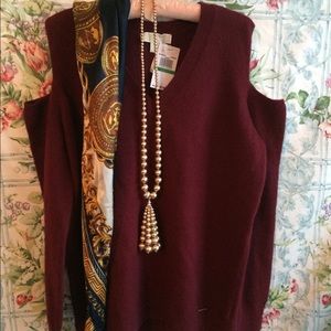 Michael Kors Long-Sleeve Cold-Shoulder Sweater NWT
